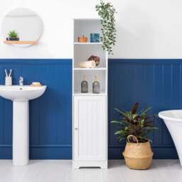 Clovelly White Tallboy Bathroom Cabinet - Christow - thumbnail 4