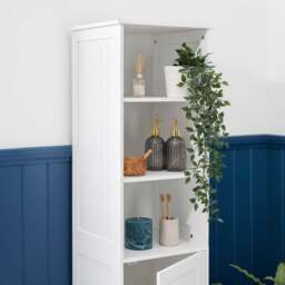 Clovelly White Tallboy Bathroom Cabinet - Christow - thumbnail 2