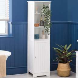 Clovelly White Tallboy Bathroom Cabinet - Christow - thumbnail 1