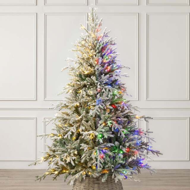 Pre-Lit Flocked Verbier Fir Christmas Tree - Christow - image 1