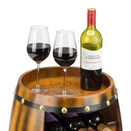 Wooden Barrel Wine Rack – 14 Bottle Capacity - Christow - thumbnail 3