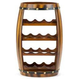 Wooden Barrel Wine Rack – 14 Bottle Capacity - Christow - thumbnail 4