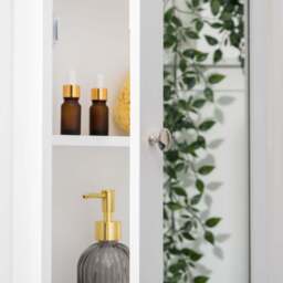 Clovelly White Bathroom Mirror Cabinet - Christow - thumbnail 2