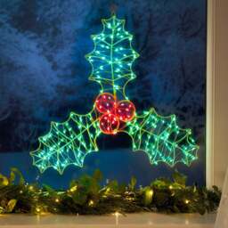 Micro LED Holly Leaf Christmas Light – 45cm - Christow
