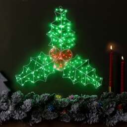 Micro LED Holly Leaf Christmas Light – 45cm - Christow - thumbnail 4