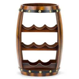 Wooden Barrel Wine Rack – 8 Bottle Capacity - Christow - thumbnail 4