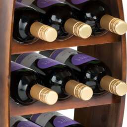 Wooden Barrel Wine Rack – 8 Bottle Capacity - Christow - thumbnail 2