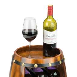 Wooden Barrel Wine Rack – 8 Bottle Capacity - Christow - thumbnail 3