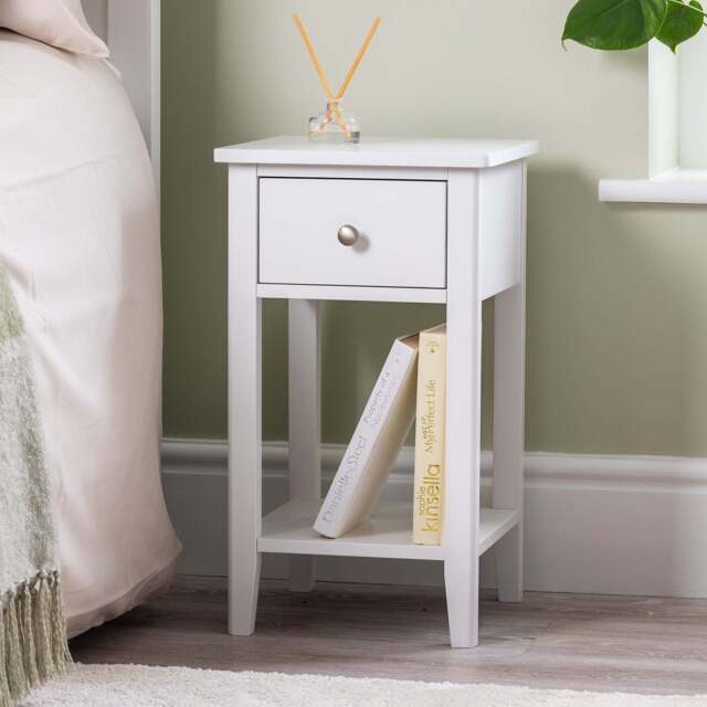 Ilsington Slim Bedside Table with Shelf - Christow - image 1