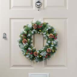 Frosted Berry & Pine Cone Wreath - Christow - thumbnail 4
