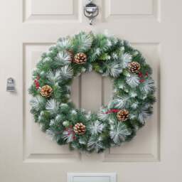 Frosted Berry & Pine Cone Wreath - Christow