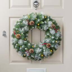 Frosted Berry & Pine Cone Wreath - Christow - thumbnail 2