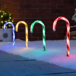 Small Candy Cane Path Lights - Christow - thumbnail 1