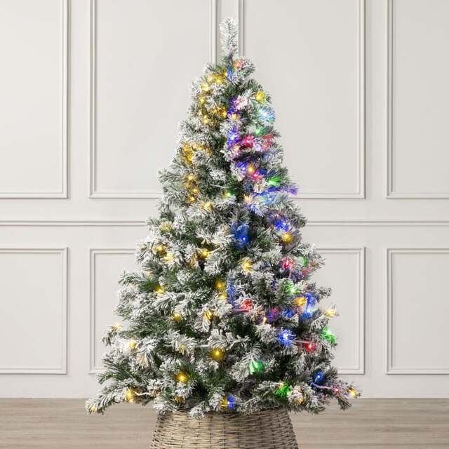 Pre-Lit Chamonix Spruce Flocked Christmas Tree - Christow - image 1