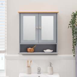 Lustleigh Grey Double Mirrored Cabinet - Christow - thumbnail 4