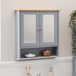 Lustleigh Grey Double Mirrored Cabinet - Christow