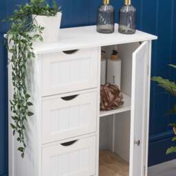 Clovelly White Bathroom Drawer Cabinet - Christow - thumbnail 3