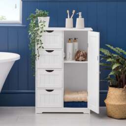 Clovelly White Bathroom Drawer Cabinet - Christow - thumbnail 2