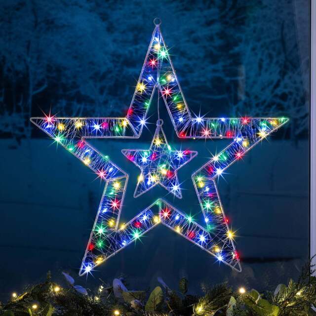 Battery Operated Double Star Light (50cm) - Christow - image 1