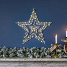 Battery Operated Double Star Light (50cm) - Christow - thumbnail 2