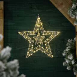 Battery Operated Double Star Light (50cm) - Christow - thumbnail 3
