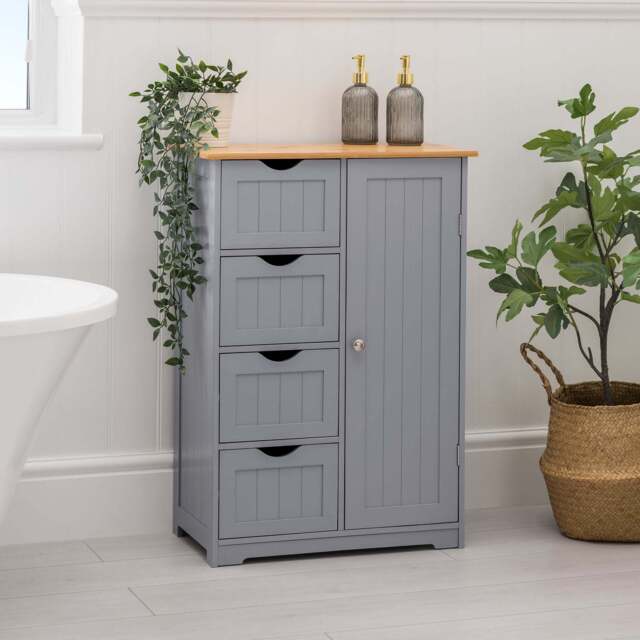 Lustleigh Grey Bathroom Drawer Cabinet - Christow - image 1
