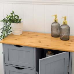 Lustleigh Grey Bathroom Drawer Cabinet - Christow - thumbnail 2