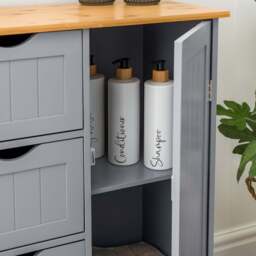 Lustleigh Grey Bathroom Drawer Cabinet - Christow - thumbnail 3