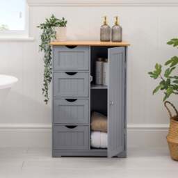 Lustleigh Grey Bathroom Drawer Cabinet - Christow - thumbnail 4