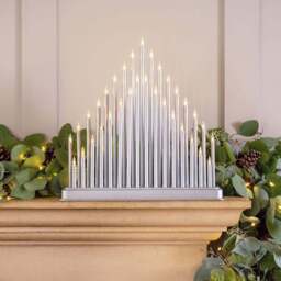 33 Light Silver Christmas Candle Bridge Tower - Christow - thumbnail 4