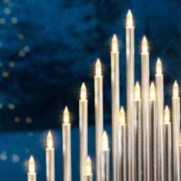33 Light Silver Christmas Candle Bridge Tower - Christow - thumbnail 3