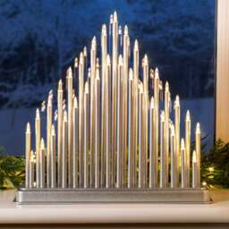 33 Light Silver Christmas Candle Bridge Tower - Christow