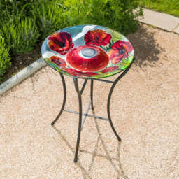 Glass Solar Bird Bath With Stand - Christow - thumbnail 6