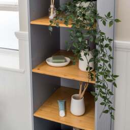 Lustleigh Grey Tallboy Bathroom Cabinet - Christow - thumbnail 3