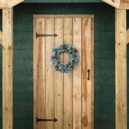 Frosted Artificial Christmas Wreath with Pine Cones & Berries - Christow - thumbnail 6