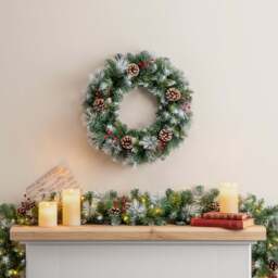 Frosted Berry & Pine Cone Wreath - Christow - thumbnail 5