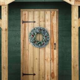 Frosted Artificial Christmas Wreath with Pine Cones & Berries - Christow - thumbnail 3