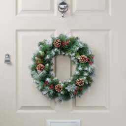 Frosted Berry & Pine Cone Wreath - Christow