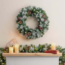 Frosted Berry & Pine Cone Wreath - Christow - thumbnail 4