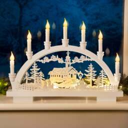 White Christmas Village Candle Arch - Christow - thumbnail 2