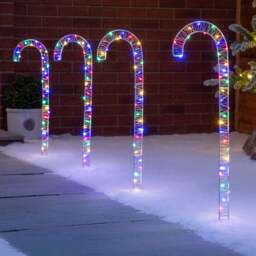 Mains Powered Micro LED Candy Canes - Christow - thumbnail 1