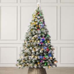 Pre-Lit Chamonix Spruce Flocked Christmas Tree - Christow - thumbnail 3