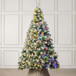 Pre-Lit Chamonix Spruce Flocked Christmas Tree - Christow - thumbnail 5