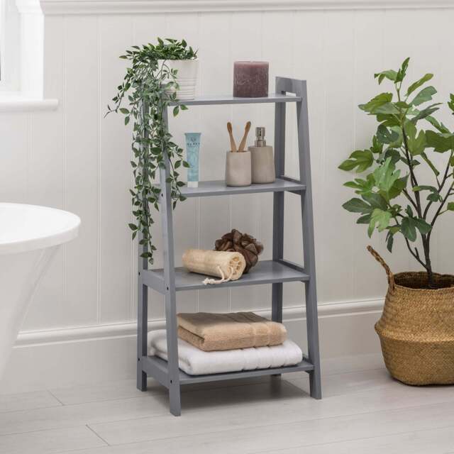 Lustleigh Grey Bathroom Ladder Shelf - Christow - image 1