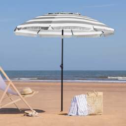 Striped Beach Parasol – 2m - Christow - thumbnail 5