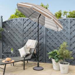 Striped Beach Parasol – 2m - Christow - thumbnail 4