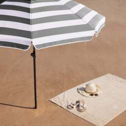 Striped Beach Parasol – 2m - Christow - thumbnail 6