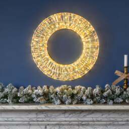 Iridescent Warm White LED Wreath - Christow - thumbnail 1