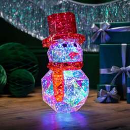 Iridescent Snowman Light (40cm) - Christow - thumbnail 4