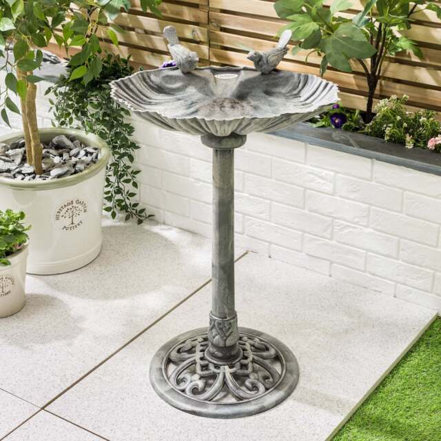 Resin Clamshell Bird Bath - Christow - image 1